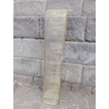 Sandstone gate post bullnose top {H 85cm x W 16cm x D 20cm }. (NOT AVAILABLE TO VIEW IN PERSON)