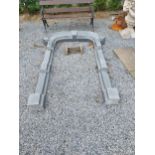 Carved granite door surround {225 cm H x 165 cm W x 22 cm D}. (NOT AVAILABLE TO VIEW IN PERSON)