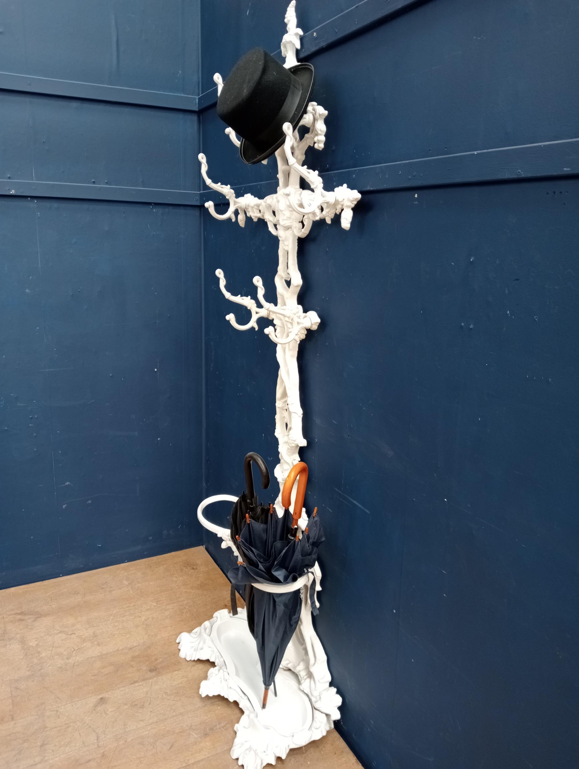 Victorian cast iron coat rack and umbrella stand in the form of a tree {H 204cm x W 45cm x D - Image 4 of 4