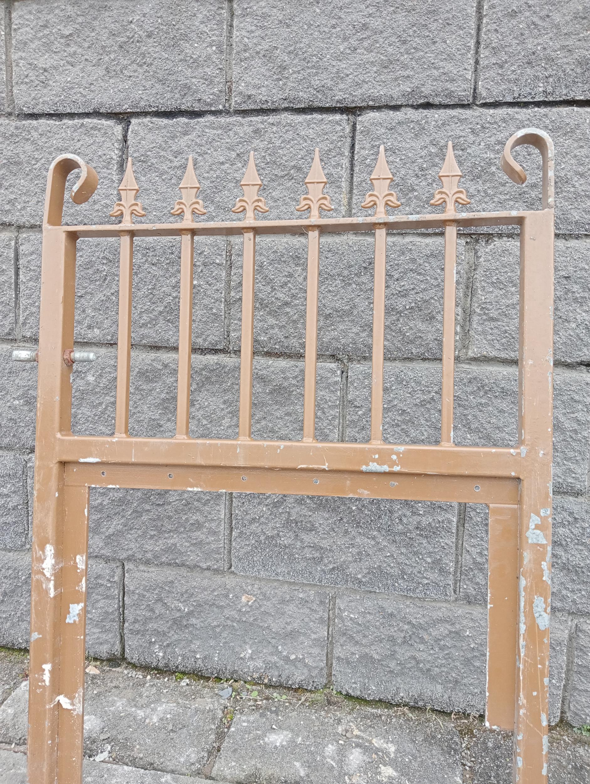 Modern wrought iron gate with Fleur de Lis {}. (NOT AVAILABLE TO VIEW IN PERSON) - Image 2 of 2