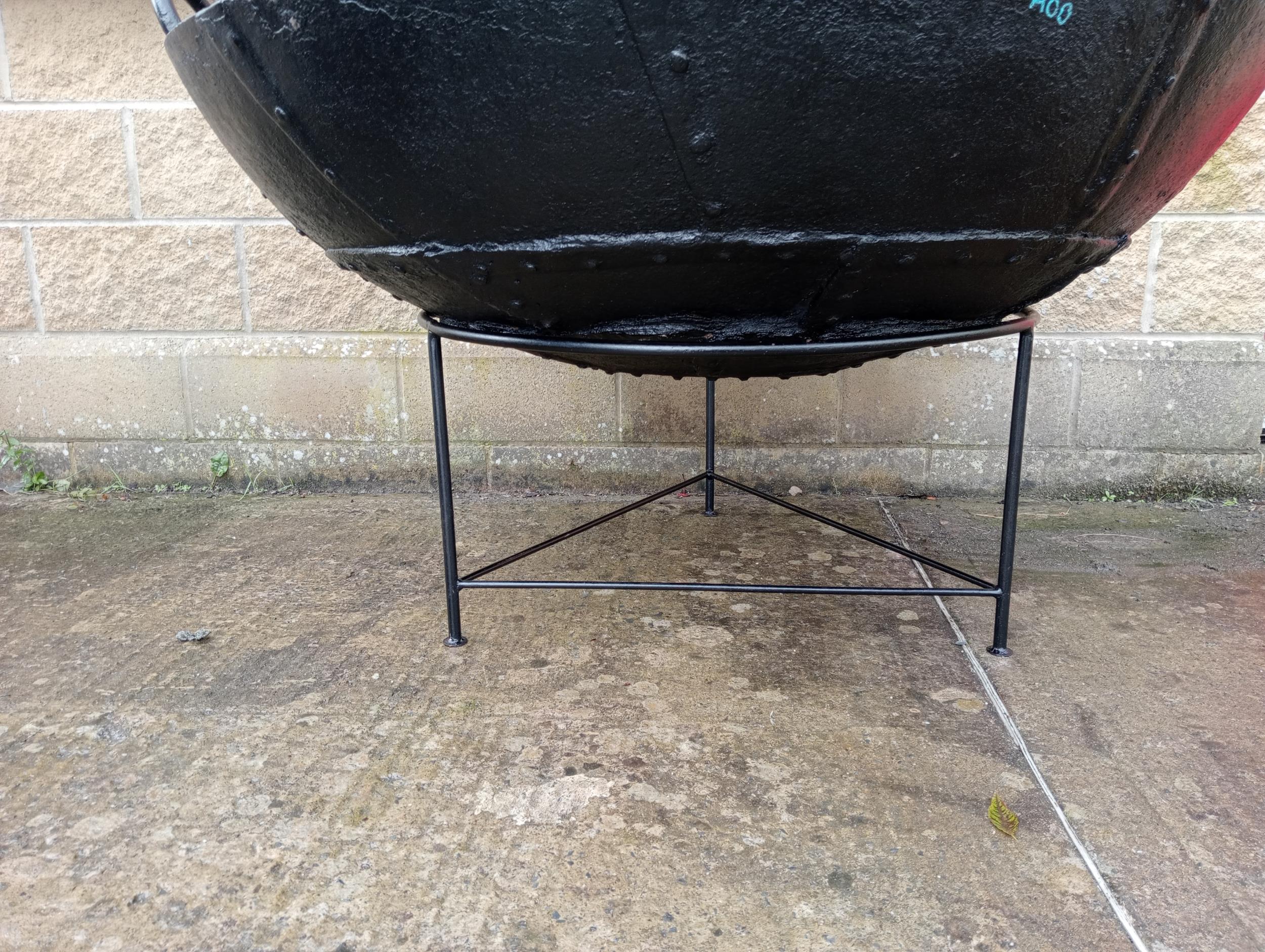 Large steel fire pit {H 86cm x Dia 130cm }. (NOT AVAILABLE TO VIEW IN PERSON) - Image 2 of 5