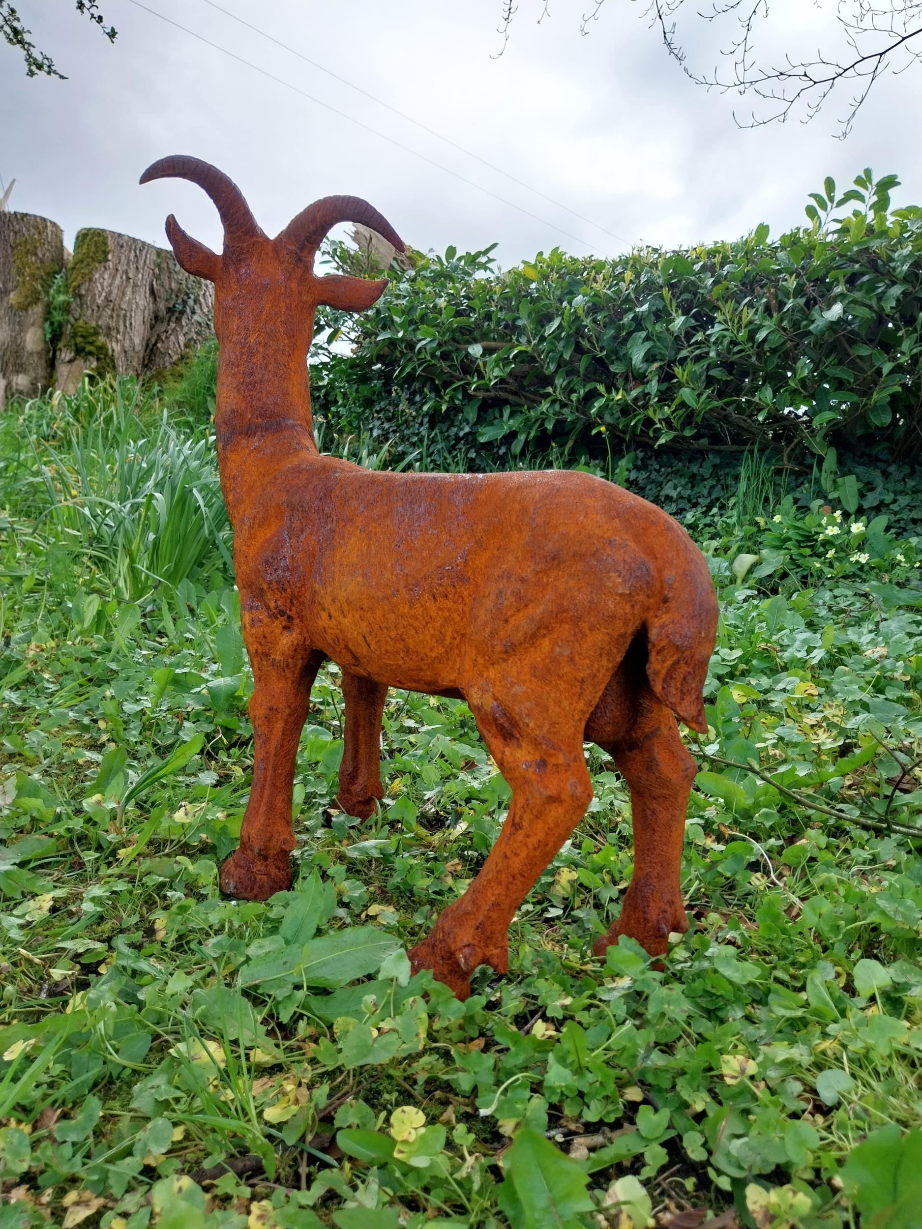 Good quality cast iron statue of a Goat {60 cm H x 55 cm W x 20 cm D}. - Bild 3 aus 4