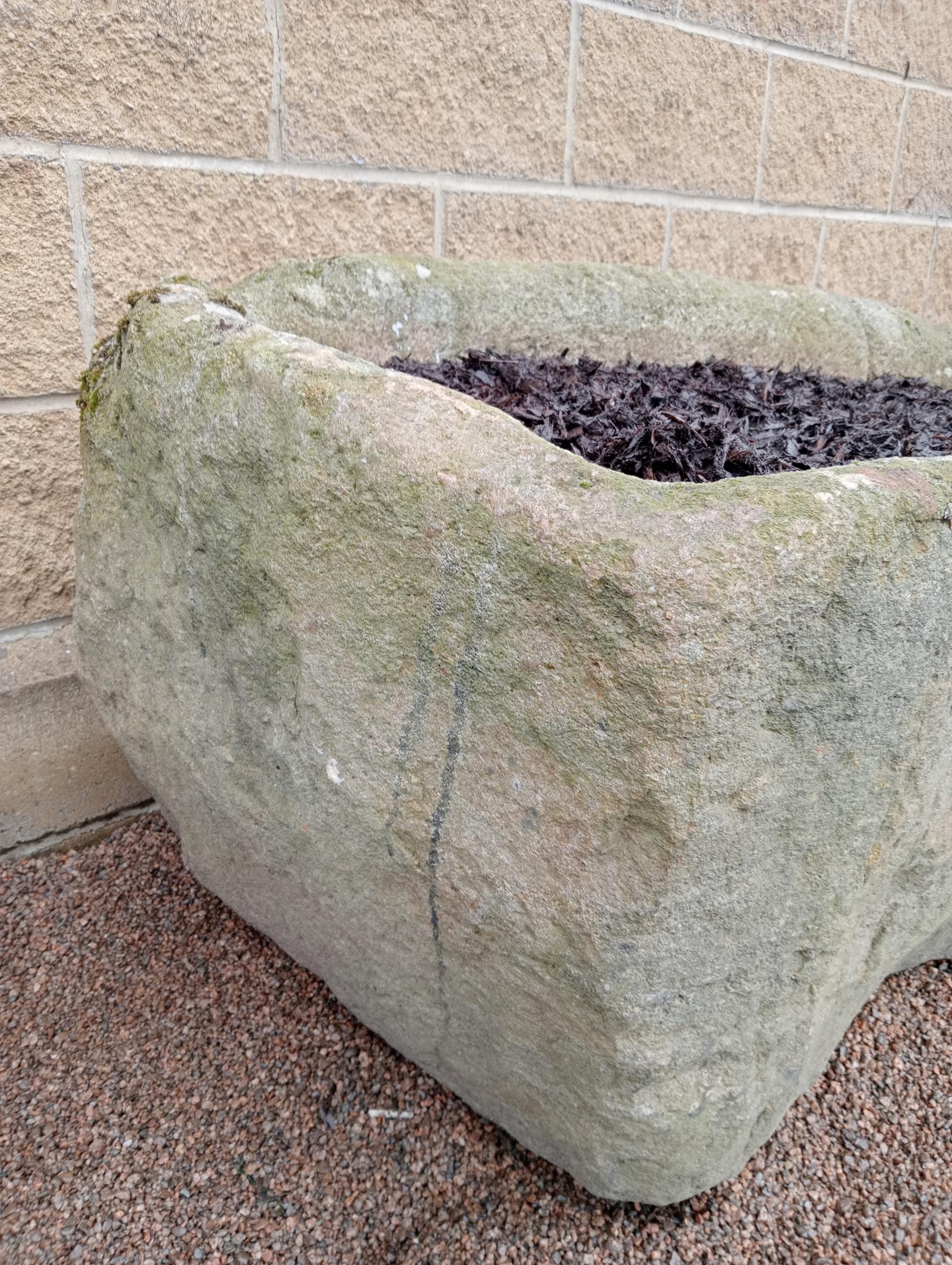 Large stone trough {H 44cm x W 136cm x D 72cm }. (NOT AVAILABLE TO VIEW IN PERSON) - Image 3 of 3