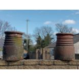 Pair of terracotta beehive chimney pots {H 43cm x Dia 30cm }. (NOT AVAILABLE TO VIEW IN PERSON)