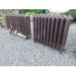 Two decorative cast iron radiators in the Victorian style - taken out working {74 cm H x 108 cm W