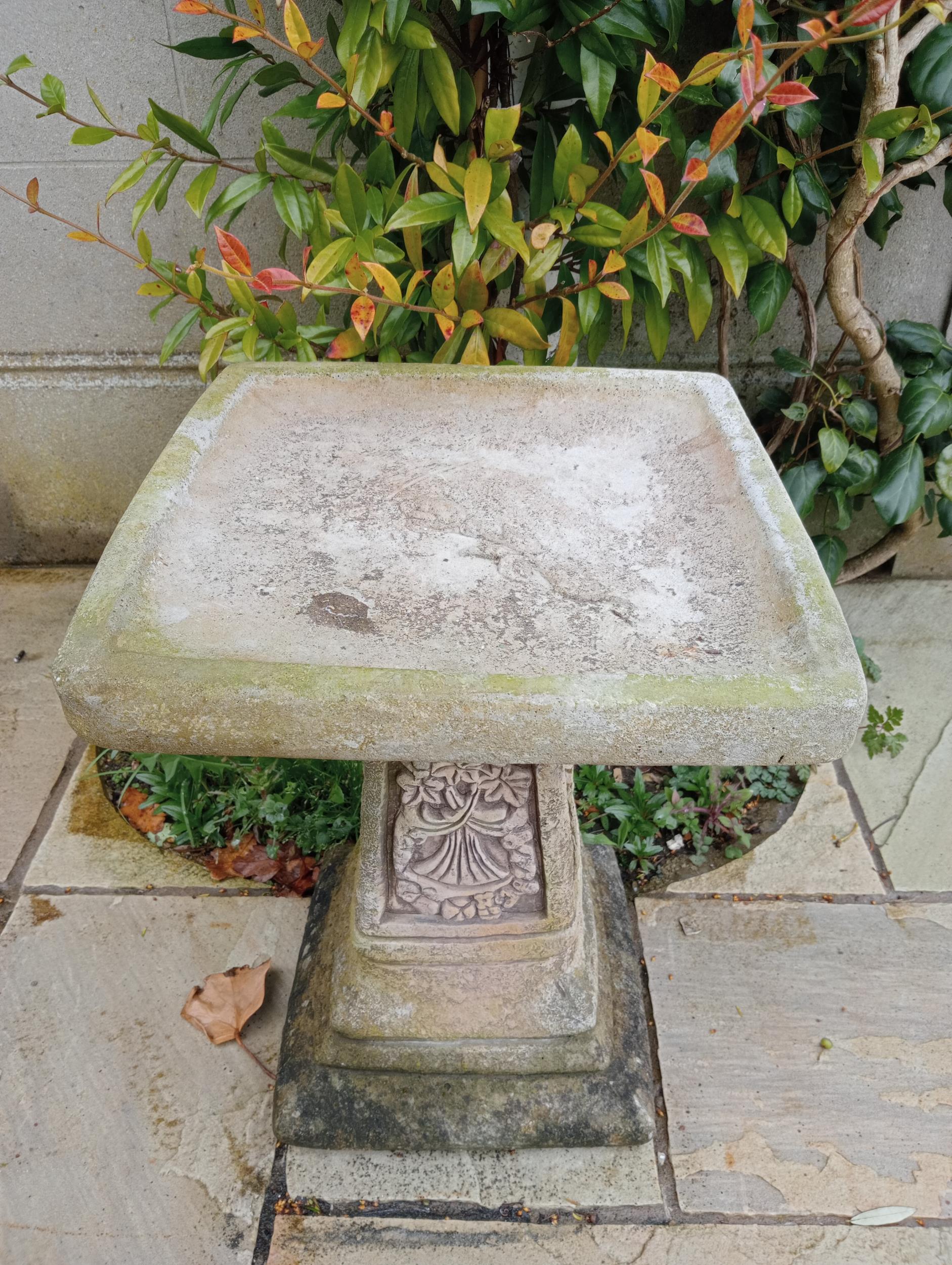 Composition bird bath {H 53cm x D 4cm x D 4cm }. (NOT AVAILABLE TO VIEW IN PERSON) - Image 2 of 2