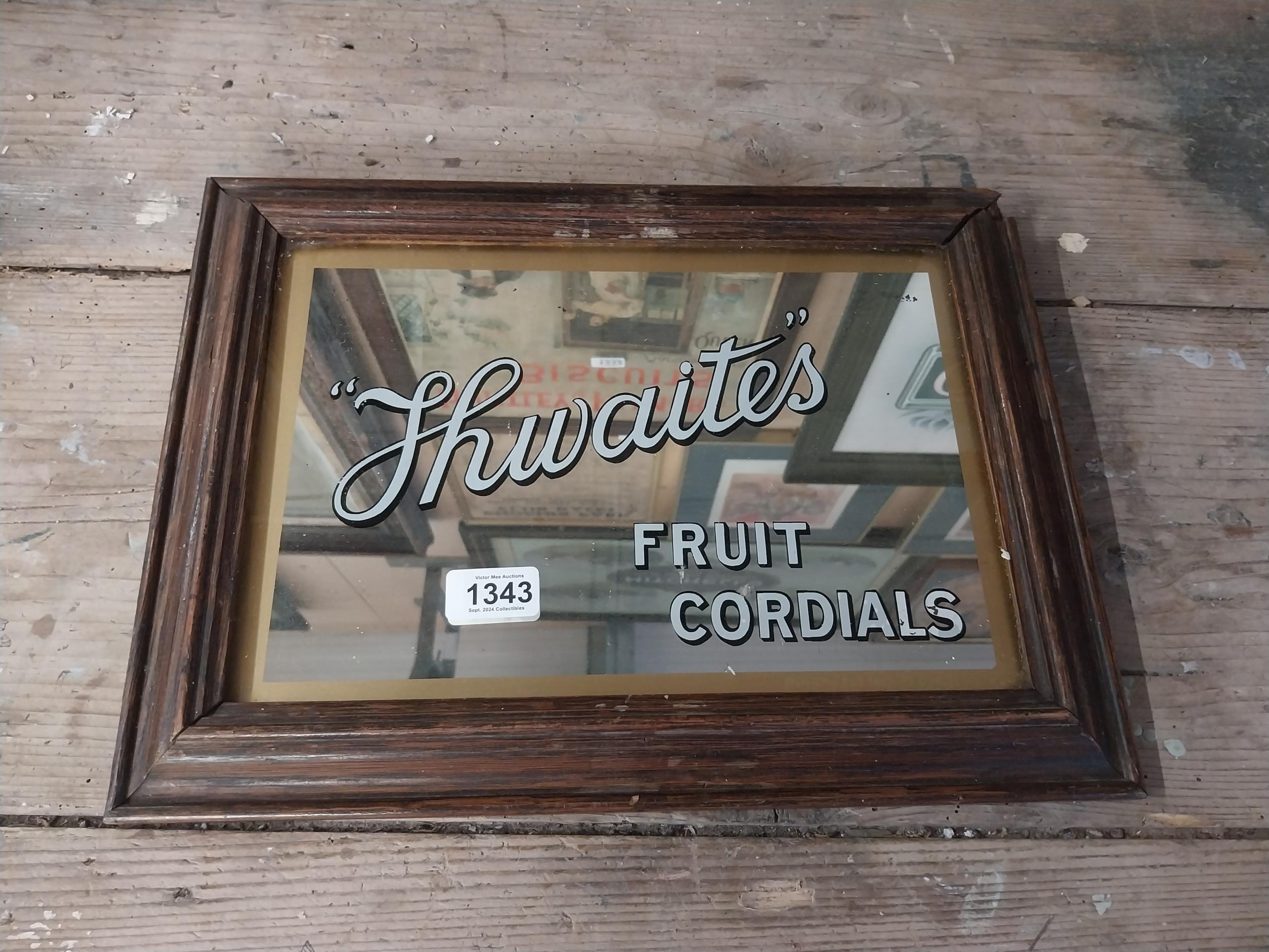 Thwaites Fruit Cordials framed advertising mirror. {31 cm H x 41 cm W}. - Image 2 of 5