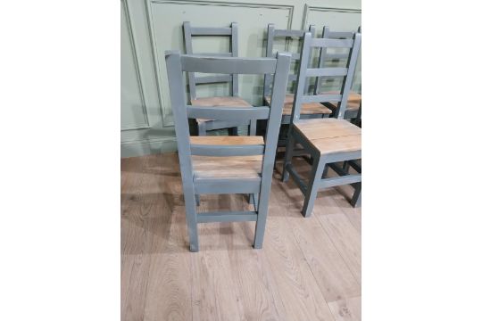 Set of eight country house painted chairs. {95 cm H x 37 cm W x 40 cm D}. - Image 3 of 4