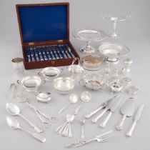 Group of Mainly English and North American Silver, late 19th/early 20th century, largest comport hei