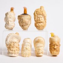 Seven Turkish Meerschaum Pipes, 20th century