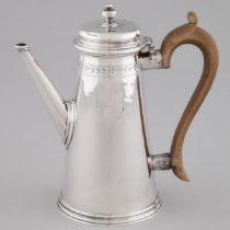 George II Silver Coffee Pot, London, John White, 1729, height 8.5 in — 21.5 cm