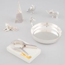 Group of Christofle and Hermès Silver Plated Articles, 20th century, dish diameter 6.9 in — 17.5 cm