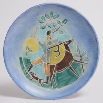 Brooklin Pottery Charger, Theo and Susan Harlander, 1970s, diameter 12.6 in — 32 cm