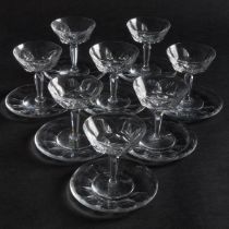 Eight Waterford 'Clodagh' Pattern Sherbet Glasses and Saucers, 20th century, glass height 4.7 in — 1