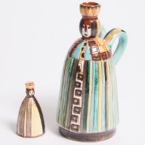 Two Brooklin Pottery Figures, Theo and Susan Harlander, 1960s, largest figure height 6.3 in — 16 cm