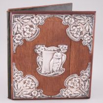 Edwardian Silver Mounted Oak Album Cover, Henry Charles Freeman, Birmingham, 1904-05, 9.8 x 9.1 in —