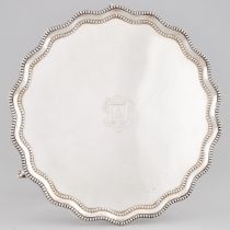 Late Victorian Silver Salver, R. & S. Garrard & Co., London, 1897, diameter 12.1 in — 30.7 cm