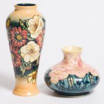 Two Moorcroft Floral Vases, c.1997, largest height 8.3 in — 21 cm