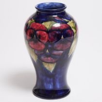 Moorcroft Pansy Vase, c.1925-30, height 9.4 in — 24 cm