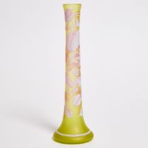 English Three Colour Cameo Glass Vase, probably Stevens & Williams or Webb, late 19th century, heigh