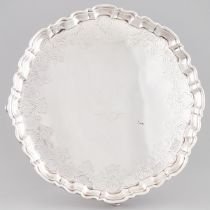 George II Silver Large Salver, Paul Crespin, London, 1735, diameter 15.9 in — 40.5 cm