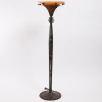 Edgar Brandt and Daum Wrought Iron and Glass Floor Lamp, c.1925, height 68 in — 172.7 cm