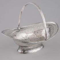 George III Silver Pierced Basket, Peter and Ann Bateman, London, 1796, length 14.1 in — 35.7 cm