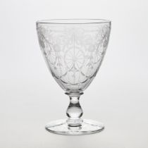 English Engraved Glass Large Goblet, early 20th century, height 7.7 in — 19.5 cm