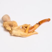 Small Erotic Water Nymph Meerschaum Pipe, 19th century, length 5 in — 12.7 cm