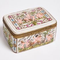 'Naples' Porcelain Rectangular Box, early 20th century, length 5.7 in — 14.5 cm