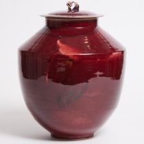 Kayo O'Young (Canadian, b.1950), Large Oxblood Glazed Ginger Jar, 2001, height 14.4 in — 36.5 cm