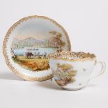 Meissen Cup and Saucer, late 19th century, saucer diameter 5.2 in — 13.1 cm