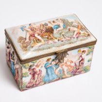 'Naples' Porcelain Rectangular Casket, late 19th/early 20th century, length 6.9 in — 17.5 cm