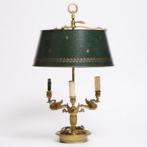 French Empire Style Gilt Bronze Bouilotte Desk Lamp, early-mid 20th century, height 26 in — 66 cm