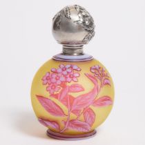 English Three Colour Cameo Glass Perfume Bottle, probably Thomas Webb & Sons, 1880s, height 6.3 in —