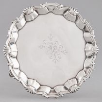 George II Silver Small Circular Salver, Henry Brind, London, 1750, diameter 6.9 in — 17.5 cm