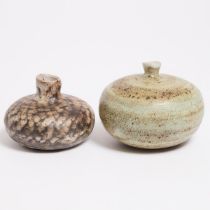 Tessa Kidick (Canadian, 1915-2002), Two Small Stoneware Vases, c.1975, height 3.9 in — 10 cm; heigh