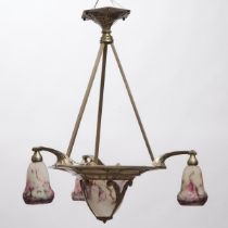 French Art Deco Chandelier, Mueller Frères, c.1930, height 29 in — 73.7 cm, diameter 25 in — 63.5 cm