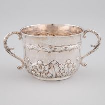 James II Silver Porringer, Thomas Cooper, London, 1685, height 3.1 in — 8 cm