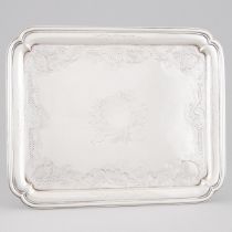 George II Silver Rectangular Salver, Paul Crespin, London, 1735, length 11.6 in — 29.5 cm; width 9.