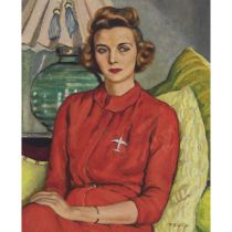 Randolph Stanley Hewton, RCA (1888-1960), PORTRAIT OF BARBARA STEPHENSON, CA. 1940, 29.5 x 24.5 in —