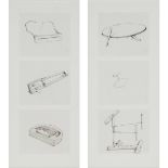 WILLIAM KURELEK, RCA (1927-1977), SIX DRAWINGS FROM "THE LAST OF THE ARCTIC", 1976, each (sight) 7.7