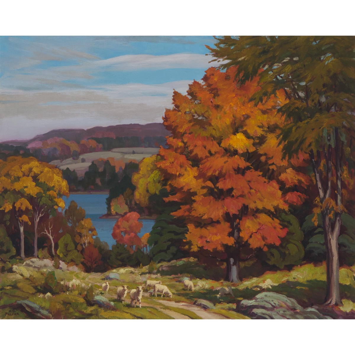 Herbert Sidney Palmer (1881-1970), OCTOBER OVER SHADOW LAKE (HALIBURTON), 24.25 x 30.125 in — 61 x 7