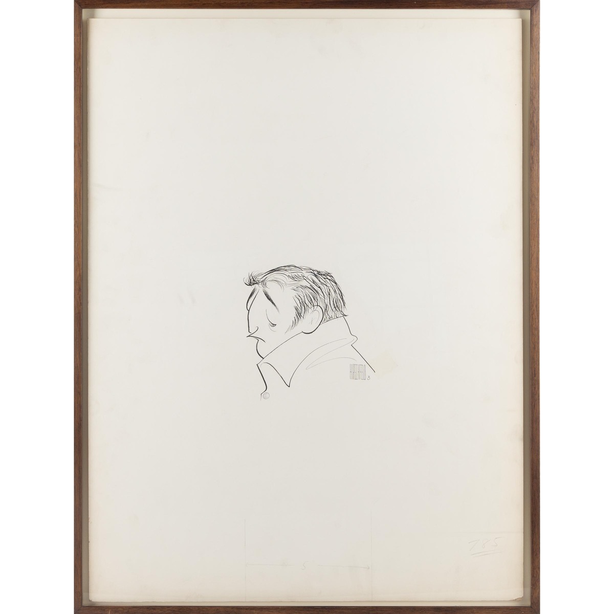 Albert Hirschfeld (1903-2003), PORTRAIT OF ROBERT MITCHUM, signed lower right, 29 x 21.75 in — 73.7 - Image 2 of 3