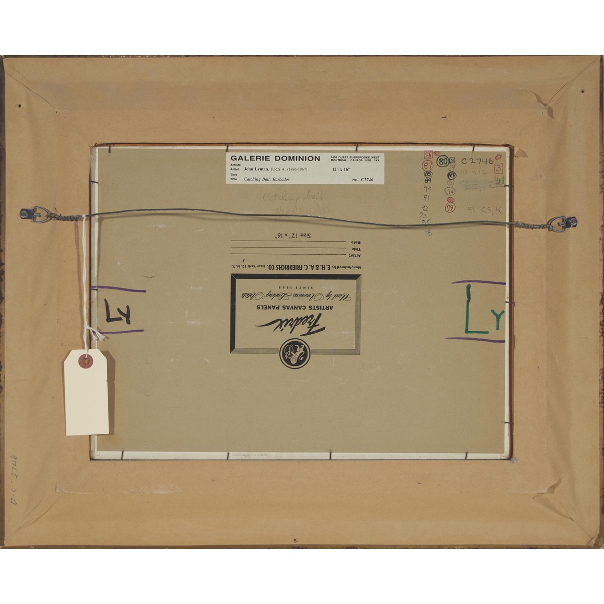 John Goodwin Lyman (1886-1967), CATCHING BAIT, BARBADOS, 12 x 16 in — 30.5 x 40.6 cm - Image 4 of 5