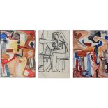 Marion Florence S. MacKay Nicoll (1909-1985), TRIPTYCH, 1958, sight 10.2 x 7.5 in — 26 x 19 cm; sigh