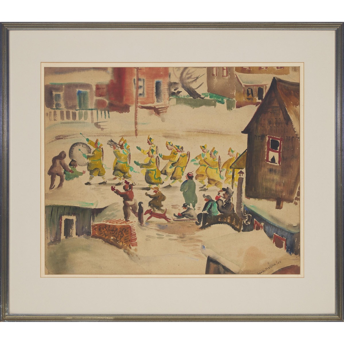 Henri Leopold Masson, RCA (1907-1996), UNTITLED (EASTVIEW/VANIER ONTARIO), 1940, sight 17 x 21 in — - Image 2 of 5