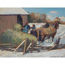 Andreas (André) Christian Gottfried Lapine, ARCA (1866-1952), UNTITLED (HAYING IN WINTER), 1939, 10.