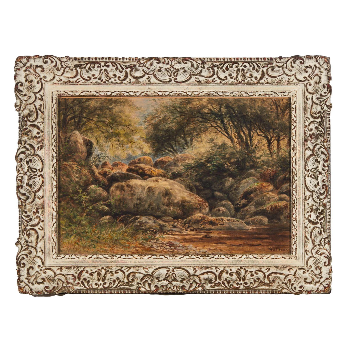 Frederick Arthur Verner, OSA, ARCA (1836-1928), LE RUISSEAU, 1880, 13 x 20 in — 33 x 50.8 cm - Image 2 of 6