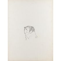 Albert Hirschfeld (1903-2003), PORTRAIT OF ROBERT MITCHUM, signed lower right, 29 x 21.75 in — 73.7